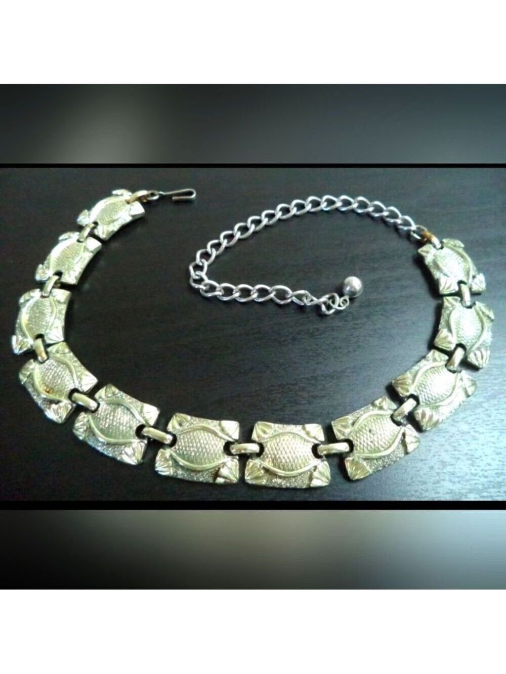 VINTAGE SIGNED CORO SILVER TONE 17" NECKLACE